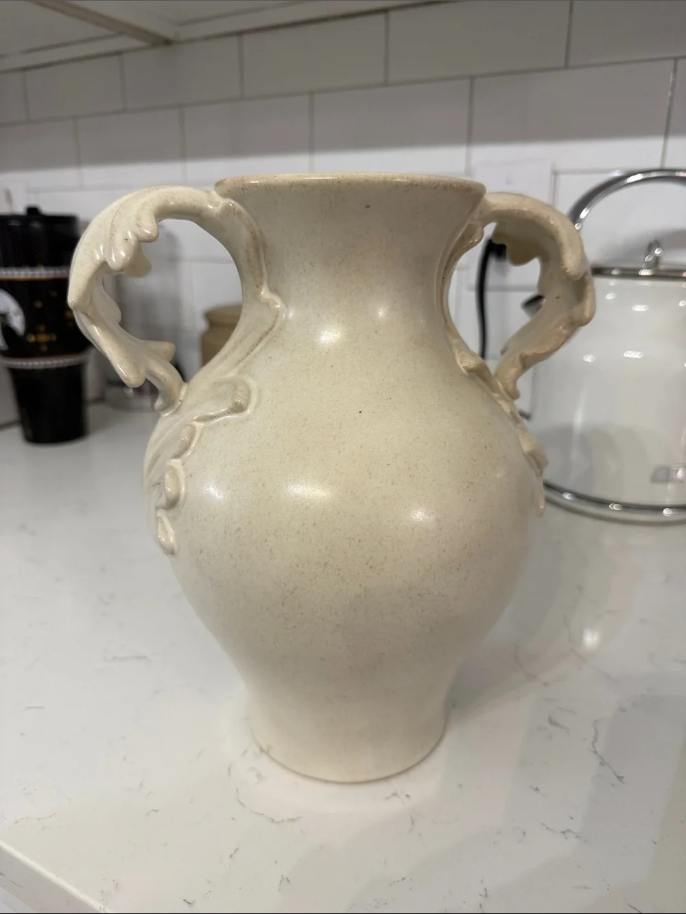 ✨ NEW STUDIO MCGEE tall botanical handle ceramic vase
